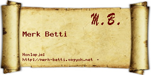 Merk Betti névjegykártya